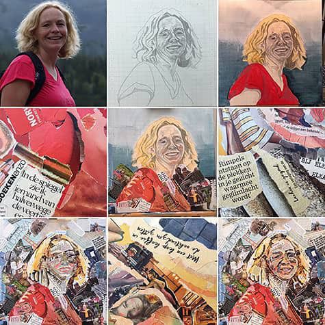 Het proces van de collage ter herinnering door Lisette Hogewoning